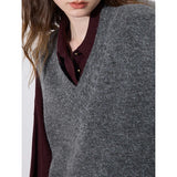 Warm Alpaca Wool V-Neck Sleeveless Sweater