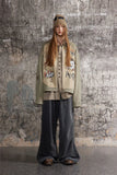 Breathable Chines Style Oversized Patchwork Denim Jacket