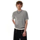Streetwear Contrast Color Short Sleeve Casual T-Shirt