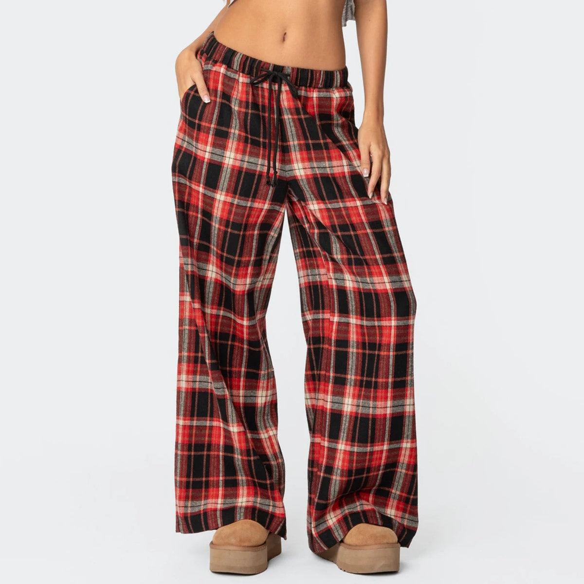 Streetwear Style High Waist Baggy Trousers