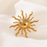 Glamorous Sun Shaped Gold Metal Ring