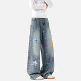 American Style Star Patch Loose Jeans