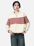Preppy Style Striped Hip Hop Knitted Cardigan