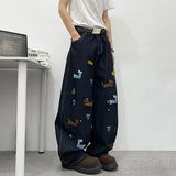 High-Quality Cute Patchwork Loose Straight Jeans