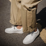 White Leather Breathable Sneakers