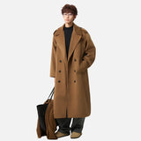 Y2K Belt Thick Double Breasted Woolen Coat