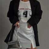 Soft Touch Letter Print Graphic T-Shirt