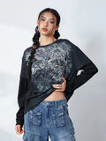 Vintage Grunge Graphic Long Sleeve T-Shirt