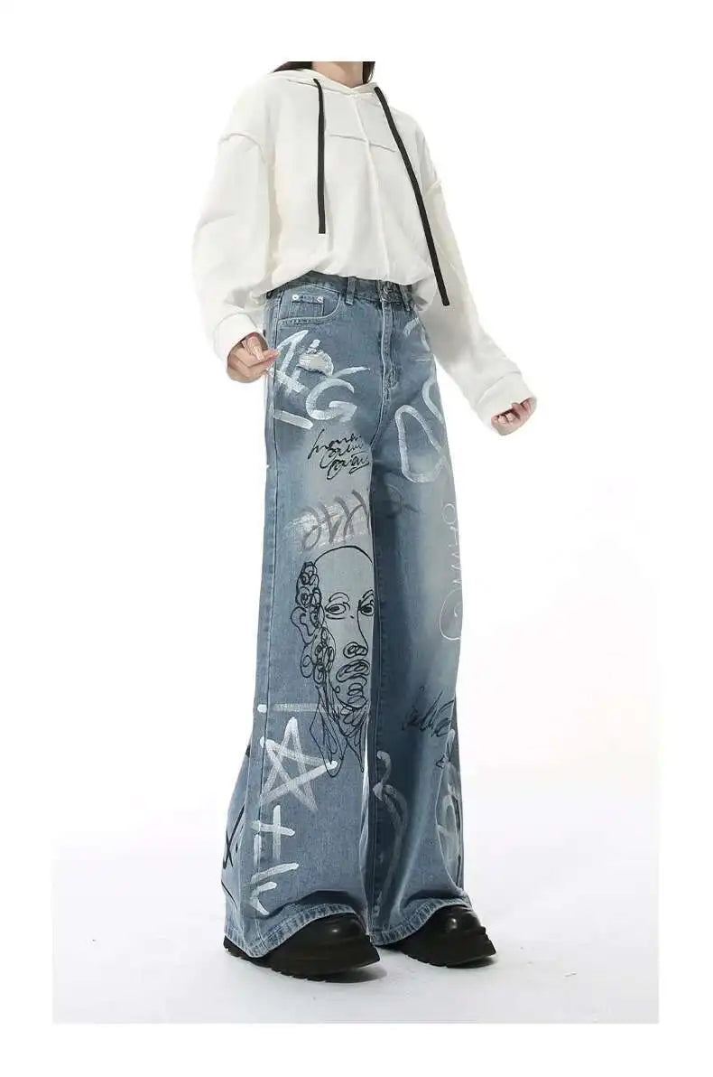 Essential Hand-Painted Scrawl Denim Jeans