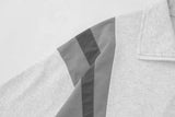 Retro Zip-up Polo Patchwork T-shirt