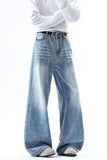 High-Quality Gradient Washed Straight Tube Jeans