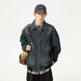 Fashionable Retro Stylish Zipper Splice Jacket