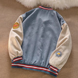 Vintage Embroidery Loose Varsity Jacket
