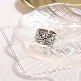 Punk Gothic Silver Retro Skull Wide Ring