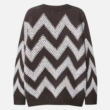 Streetwear Diamond Argyle Striped Knitted Sweater