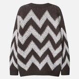 Streetwear Diamond Argyle Striped Knitted Sweater