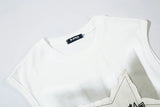 Y2K Cool Oversized Star Patchwork Sleevless T-Shirt
