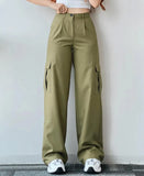 Vintage Straight High-waist Pants