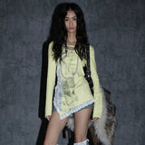Edgy Grunge Aesthetic Tattoo Print T-Shirt