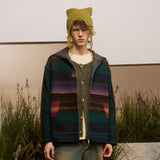 Retro Hit Color Striped Hoodie