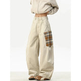 Vintage Washed White High Waist Wide Jeans