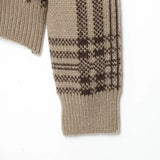 Vintage Old Money Style Checkered Knitted Cardigan