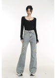 Sexy Black Sheath Knit Long T-Shirt