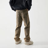 Yellow Retro Washed Loose Fit Jeans