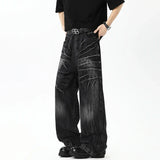Contrast Color Straight Leg Denim Jeans