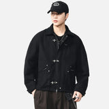 Vintage Metal Buckle Loose Bomber Jacket
