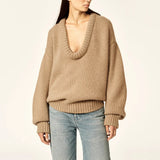 Women Cute Chic Solid Loose O Neck Sweater