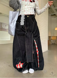 Autumn Durable Gothic Black Star Wide Leg Jeans