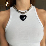 Y2K Jewelry Colorful Heart Pendant Necklace