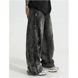 Streetwear Black Retro Vintage High Waist Wide Leg Jeans
