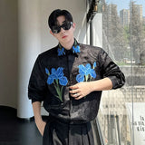 Vintage Embroidered Loose Flower Casual Hip Hop Shirt