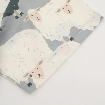 Sheep Print Loose Casual Button-Up Shirt