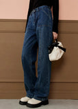 Chic High Waist With Narrow Straight Leg Denim Jeans