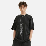 Oversized Faded Black Doberman Graphic T-Shirt