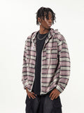 Striped Plaid Long Sleeve Hoodie