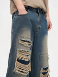 Ripped Streetwear Loose Fit Denim Jeans