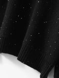 Y2K Sequin Design V-Neck Knit Sweater