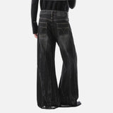 Streetwear Lightning Pattern Vintage Wide Leg Jeans