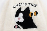 Fuzzy Oversized Cat Print Knit Jumper Sweater