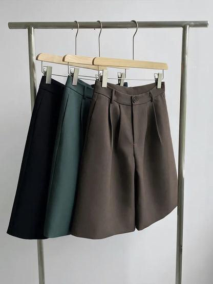 Vintage High-waist Straight Shorts