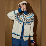 Y2K Cozy Fair Isle Color Block Cardigan