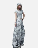Butterfly Print Wide Leg Camo Sweatpants