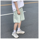 Mid-waist Blue Denim Shorts