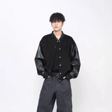 Vintage Patchwork PU Leather Baseball Varsity Jacket