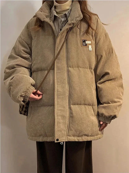 Thick Retro Corduroy Oversized Parkas Jacket
