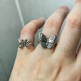 Butterfly Punk Gothic Adjustable Silver Ring